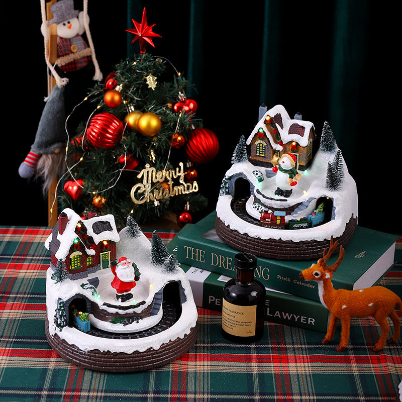 Illuminated Christmas village figure Yeouu