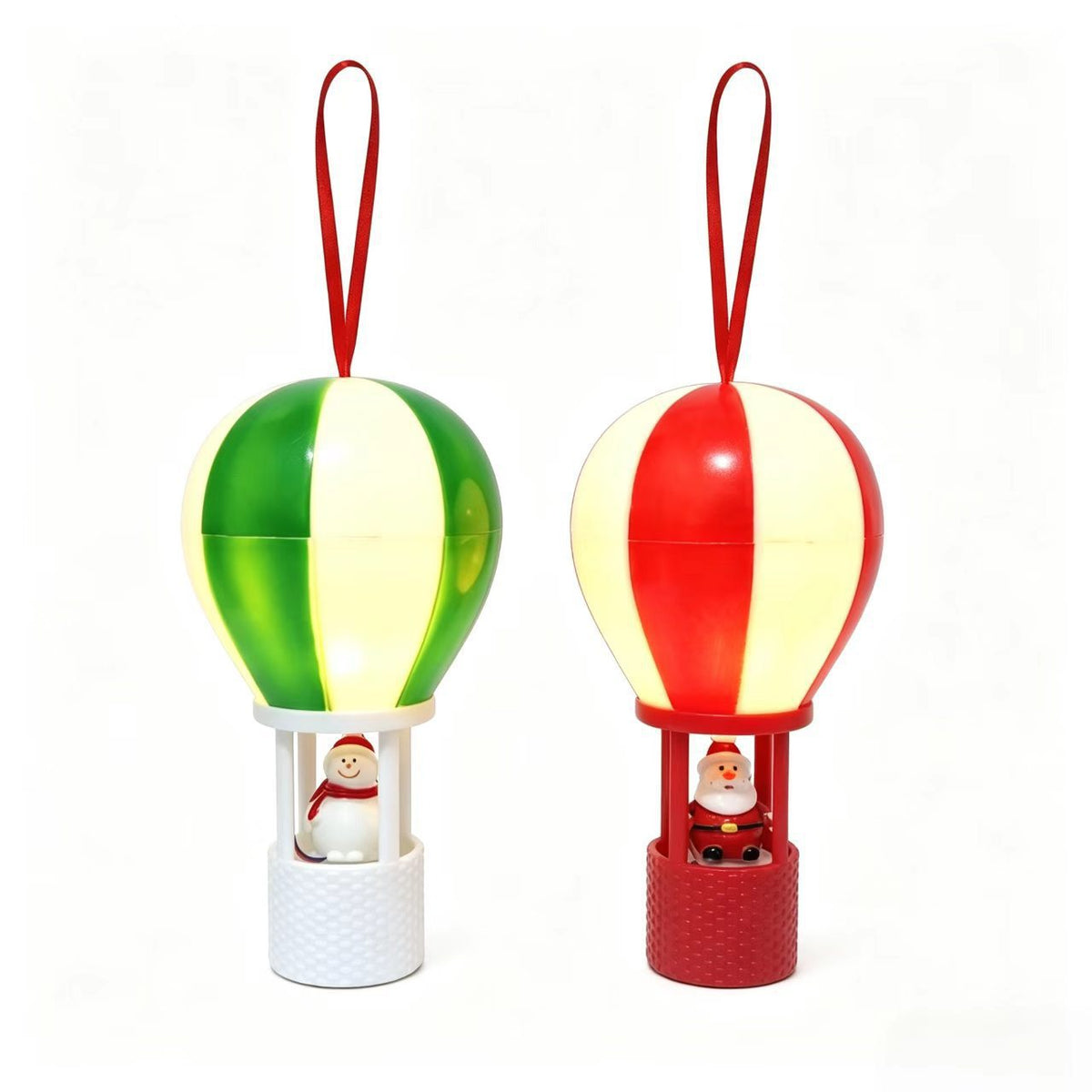 Christmas decoration hot air balloon with snowman