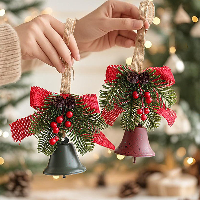 Festive Christmas bell with pine cone decoration Yeouu