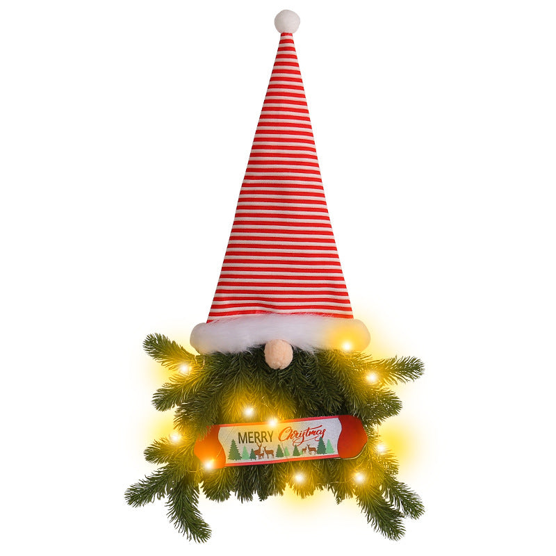 Yeouu | Glowing Christmas Wreath Upside Down Tree Stripes A Tall Hat