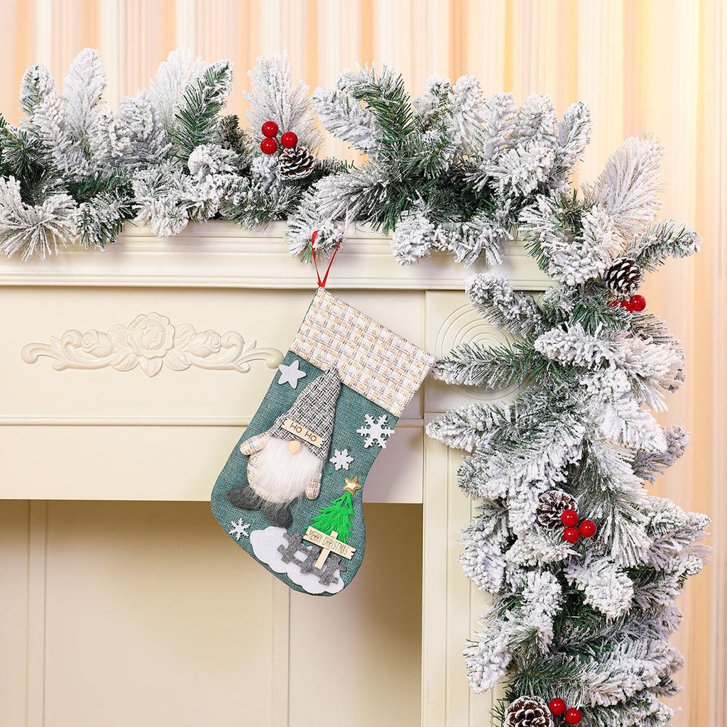 Decorative Holiday Gnome Stocking Yeouu