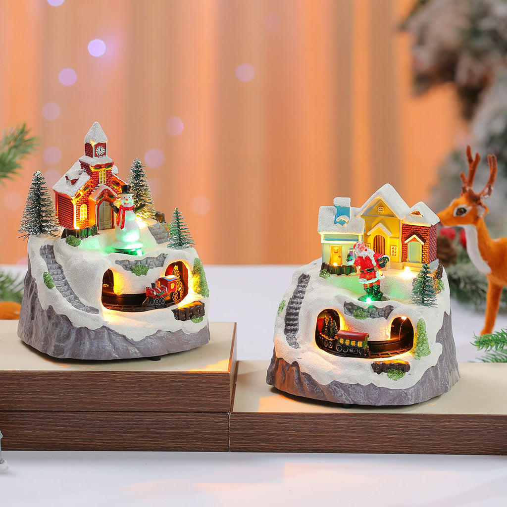 Decorative Light-Up Christmas Village Display Yeouu