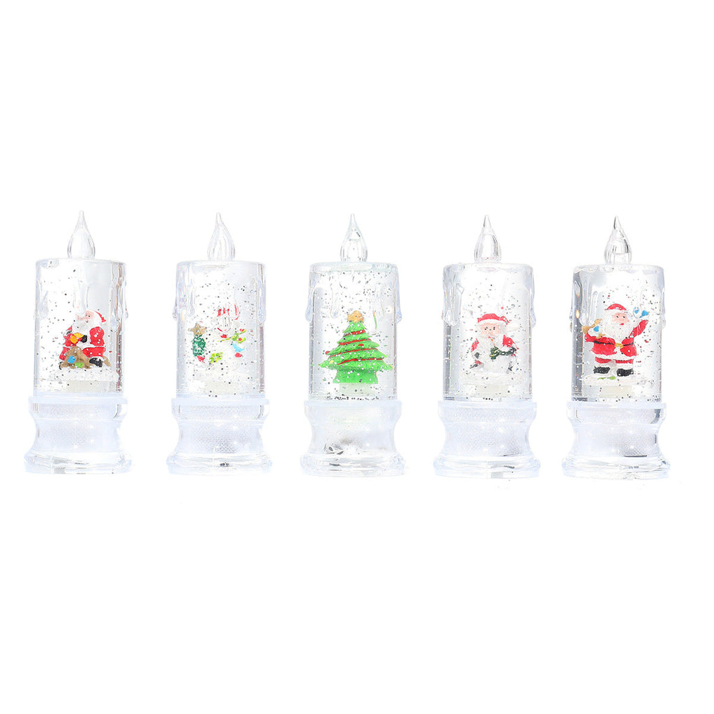 LED Illuminated Christmas Candle Figurine Yeouu