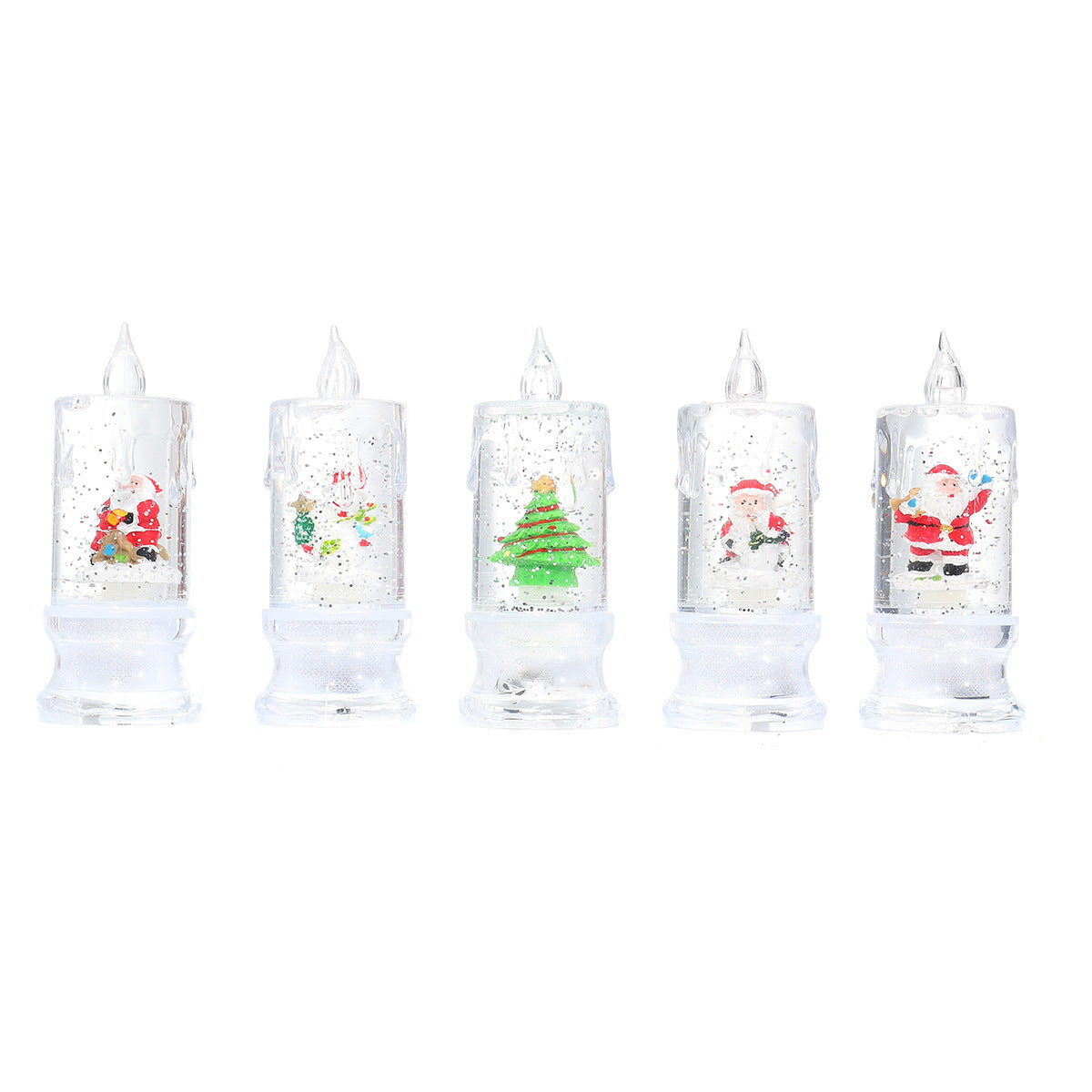 LED Illuminated Christmas Candle Figurine Yeouu