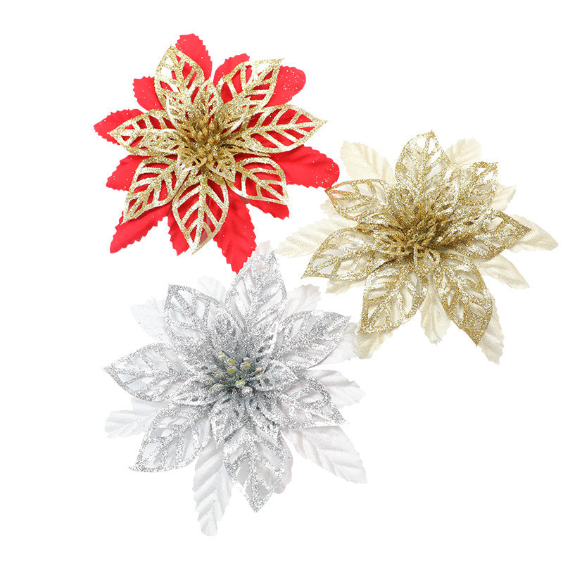 Glittering Floral Christmas Tree Ornament Yeouu