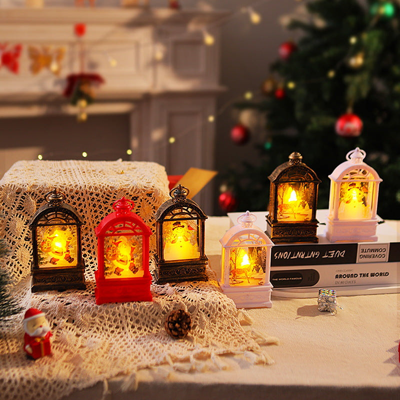 Decorative Christmas lantern with nostalgic Santa motif Yeouu