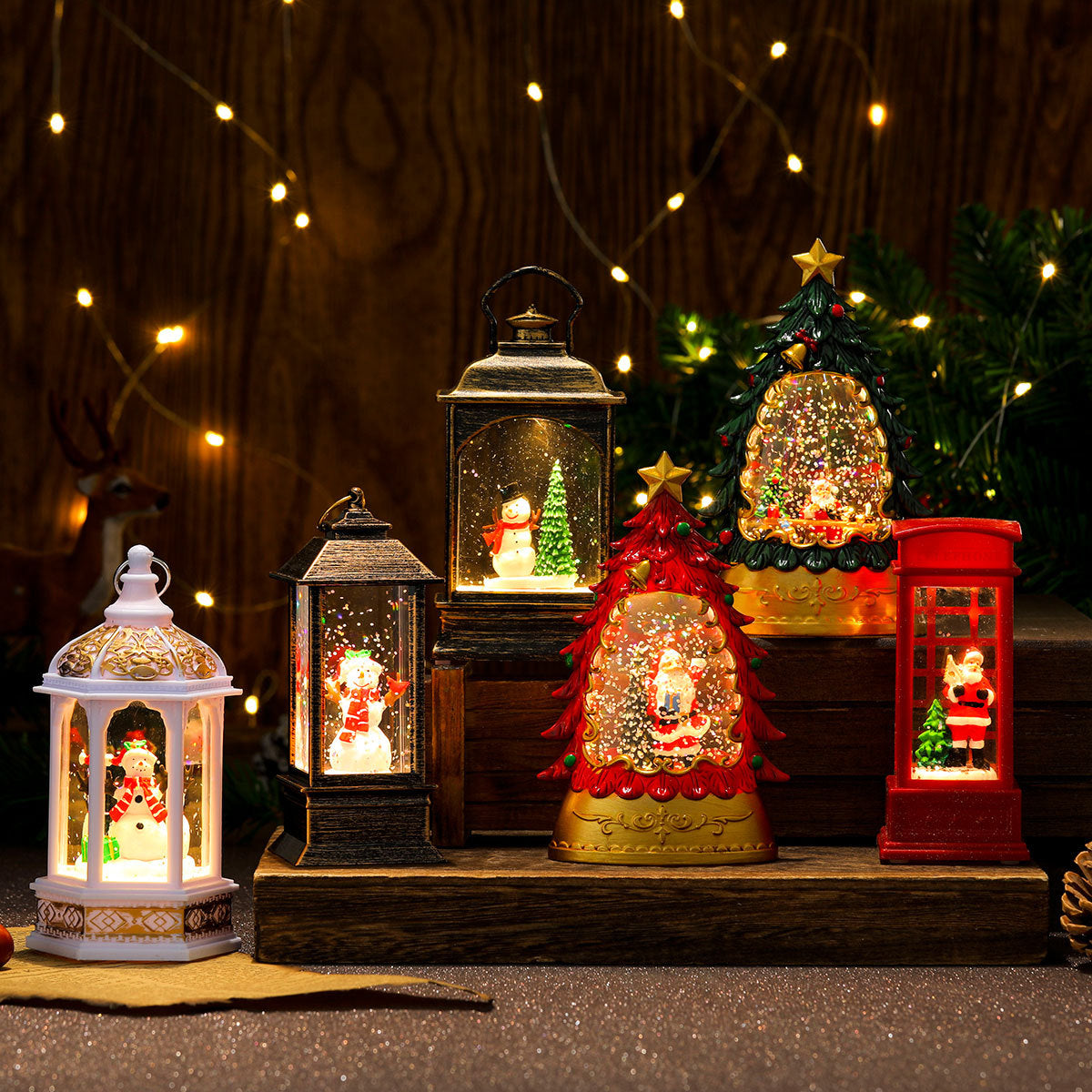 Decorative Light-Up Christmas Telephone Box Yeouu