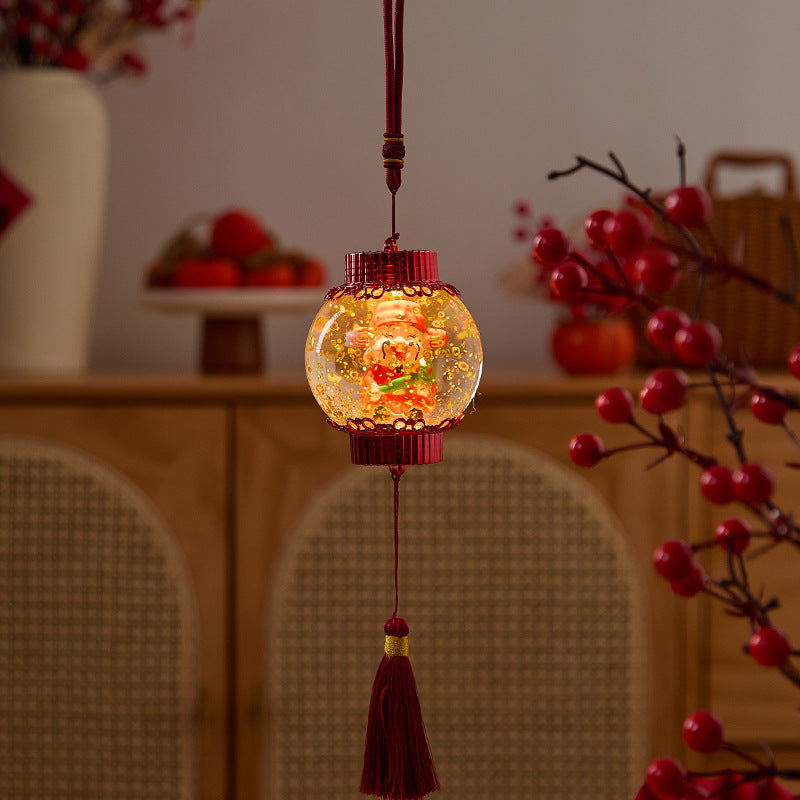Nostalgic Christmas lantern with festive Santa Yeouu