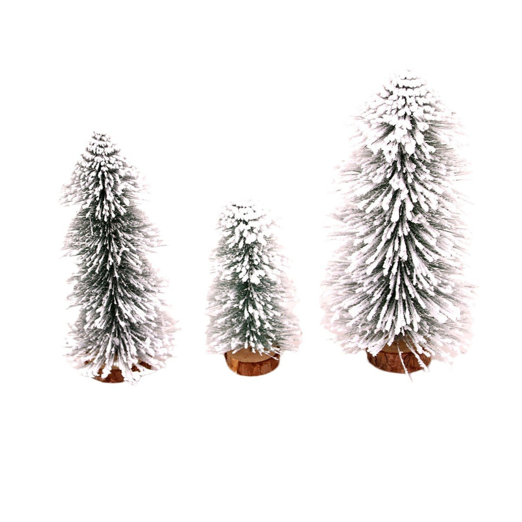 Miniature Snow-Covered Christmas Tree Decoration Yeouu