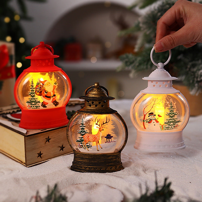 Decorative Christmas lantern with festive Santa motif Yeouu