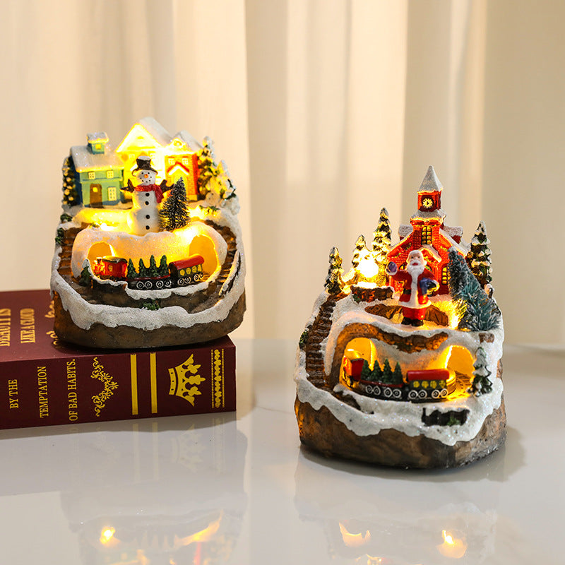 LED Illuminated Christmas Village Scene Yeouu