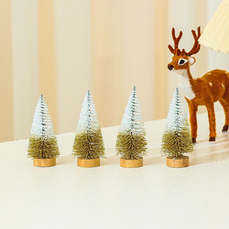 Decorative Miniature Christmas Tree Figurines Yeouu