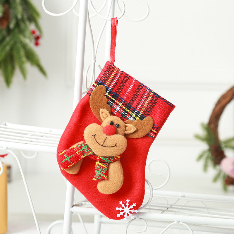 Festive Christmas stocking with reindeer motif Yeouu
