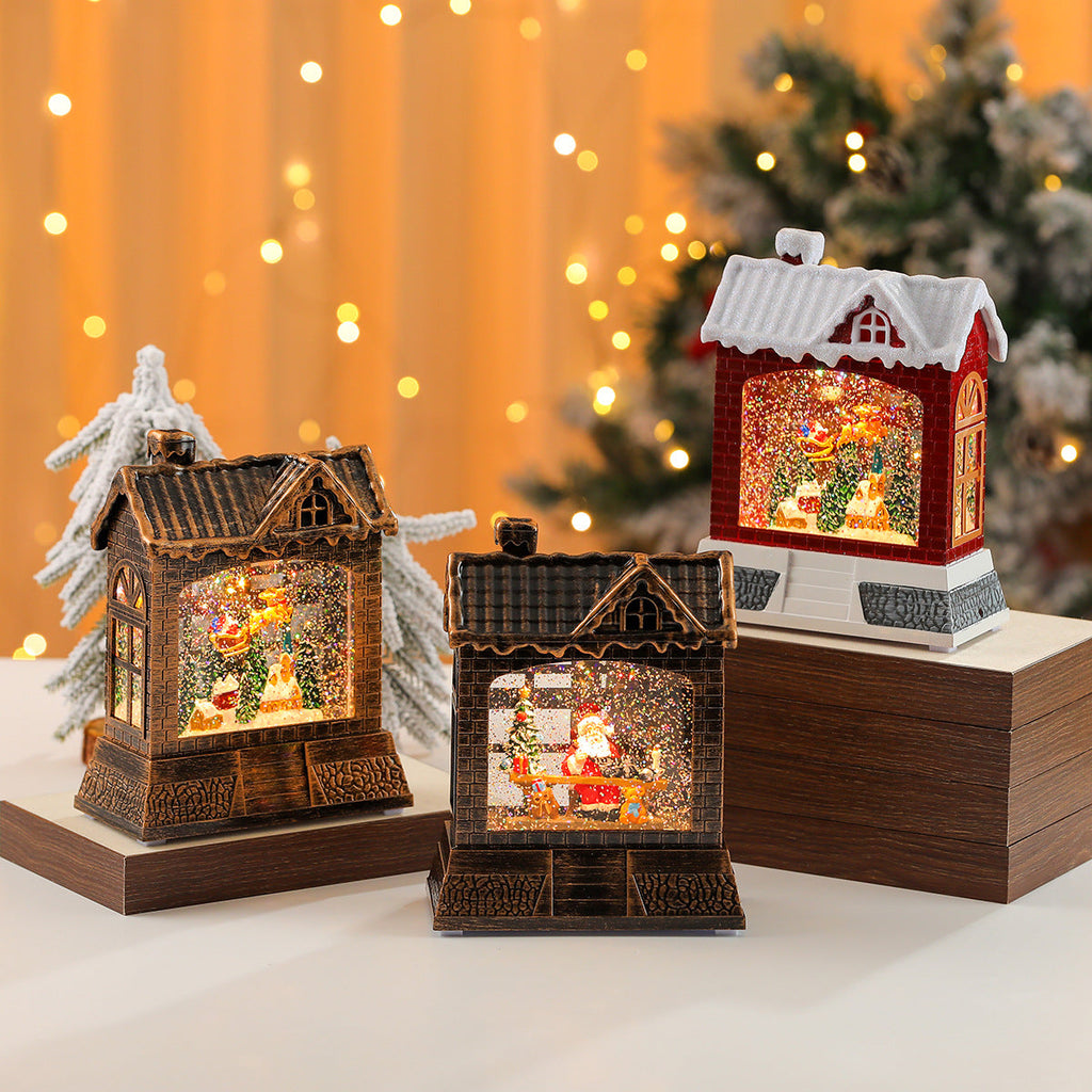 Christmas Village Snow Globe Figurine Yeouu