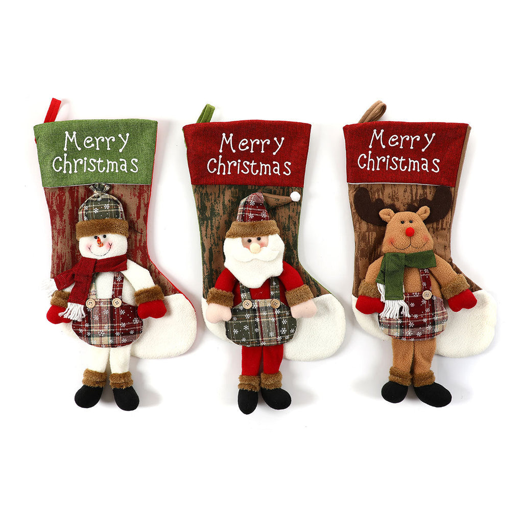 Plush Reindeer Christmas Stocking Yeouu