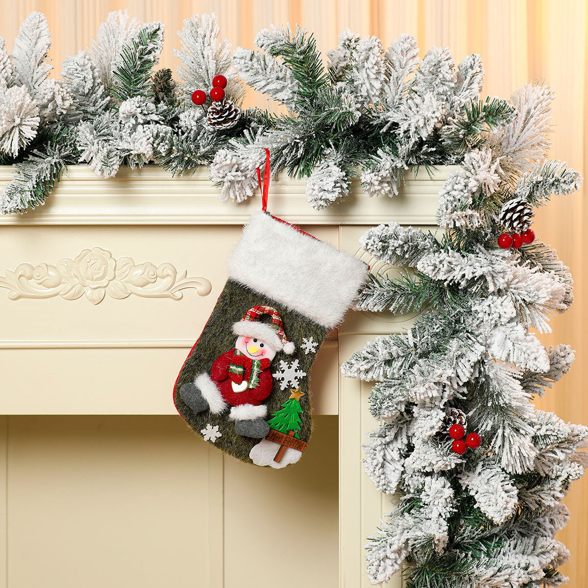 Christmas Stocking with Festive Motif Yeouu