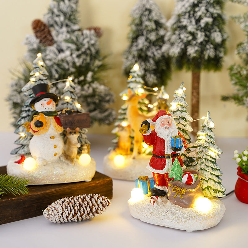 Illuminated Christmas decorative figure with animals Yeouu