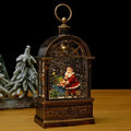 Illuminated Christmas lantern with snow and Christmas motif Yeouu