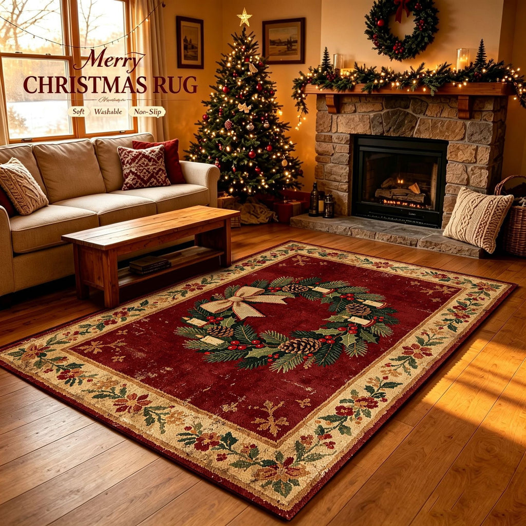 Christmas-Themed Decorative Area Rug Yeouu