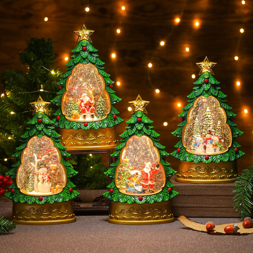 LED Christmas Tree Snow Globe Decoration Yeouu