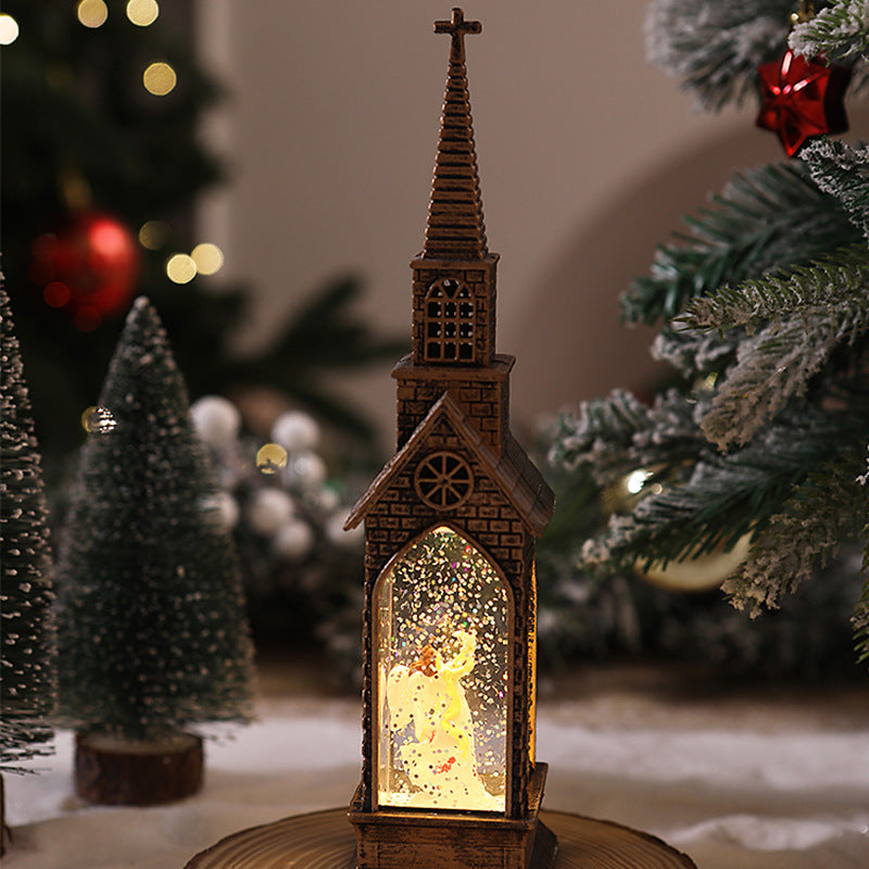 Illuminated Christmas Church Decoration Yeouu