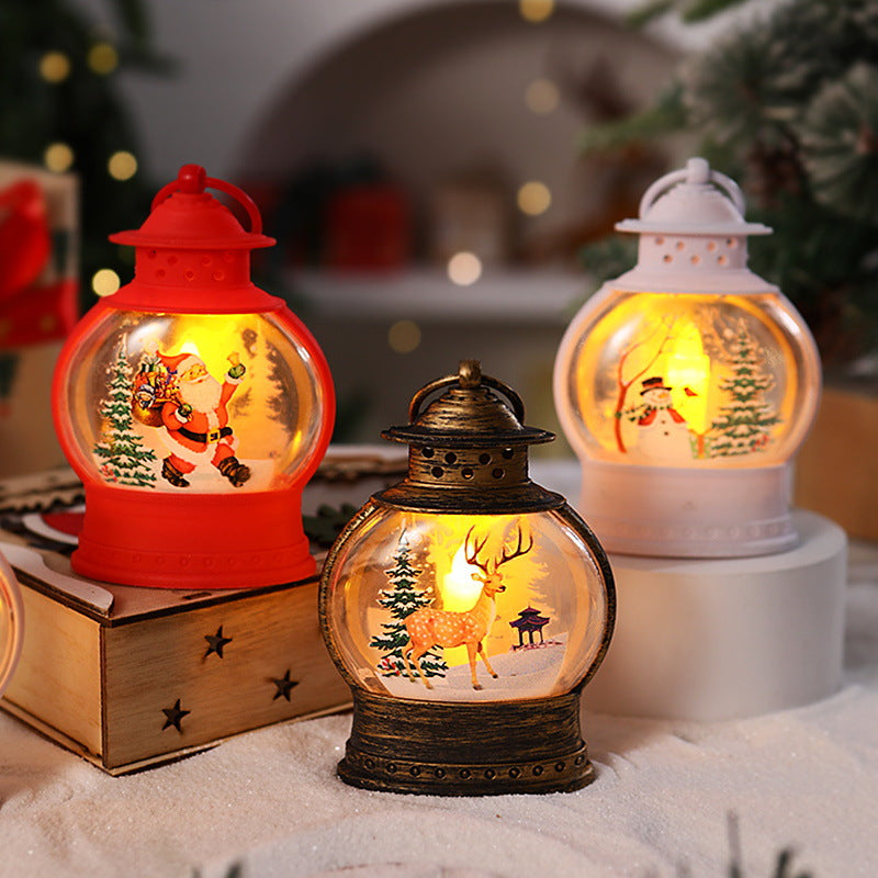 Decorative Christmas lantern with festive Santa motif Yeouu