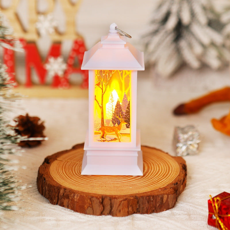 Nostalgic LED Christmas lantern with movable Santa motif Yeouu