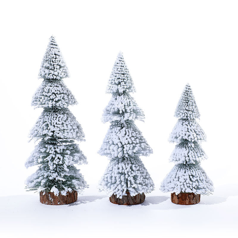Illuminated Mini Frosted Christmas Tree Decoration Yeouu