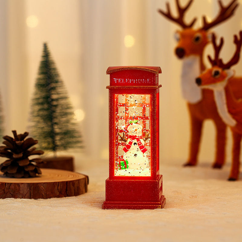 Decorative Light-Up Christmas Telephone Box Yeouu