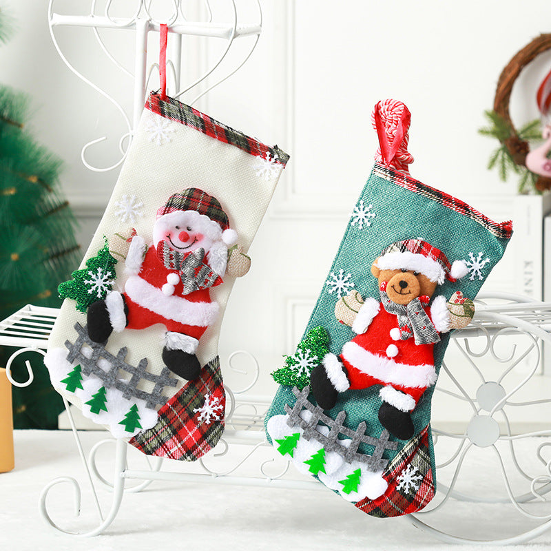 Festive Christmas stocking with cute Santa Claus motif Yeouu