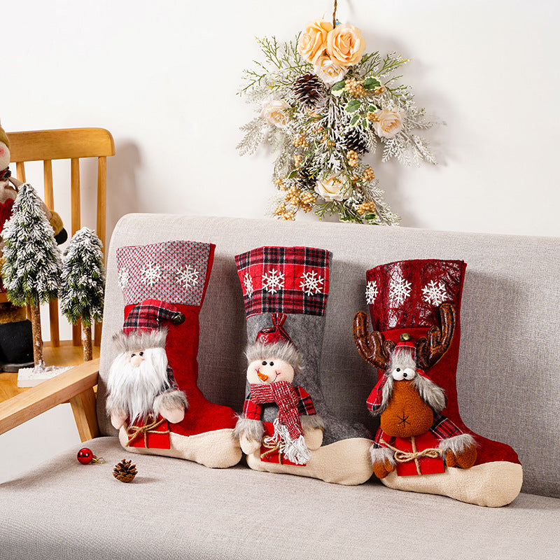 Festive Christmas stocking with reindeer motif Yeouu