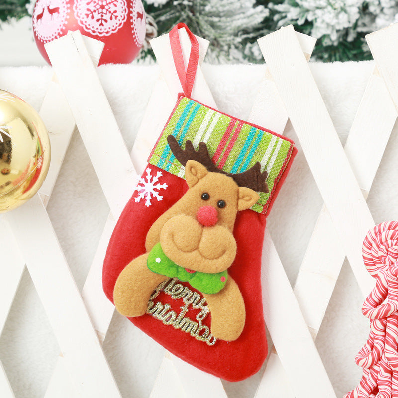 Festive Christmas stocking with reindeer motif Yeouu