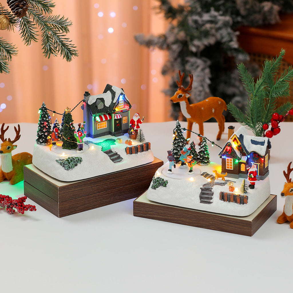 LED Illuminated Christmas Village Scene Decoration Yeouu
