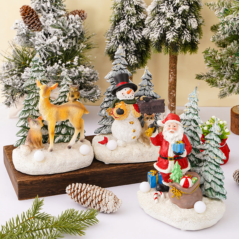 Illuminated Christmas decorative figure with animals Yeouu