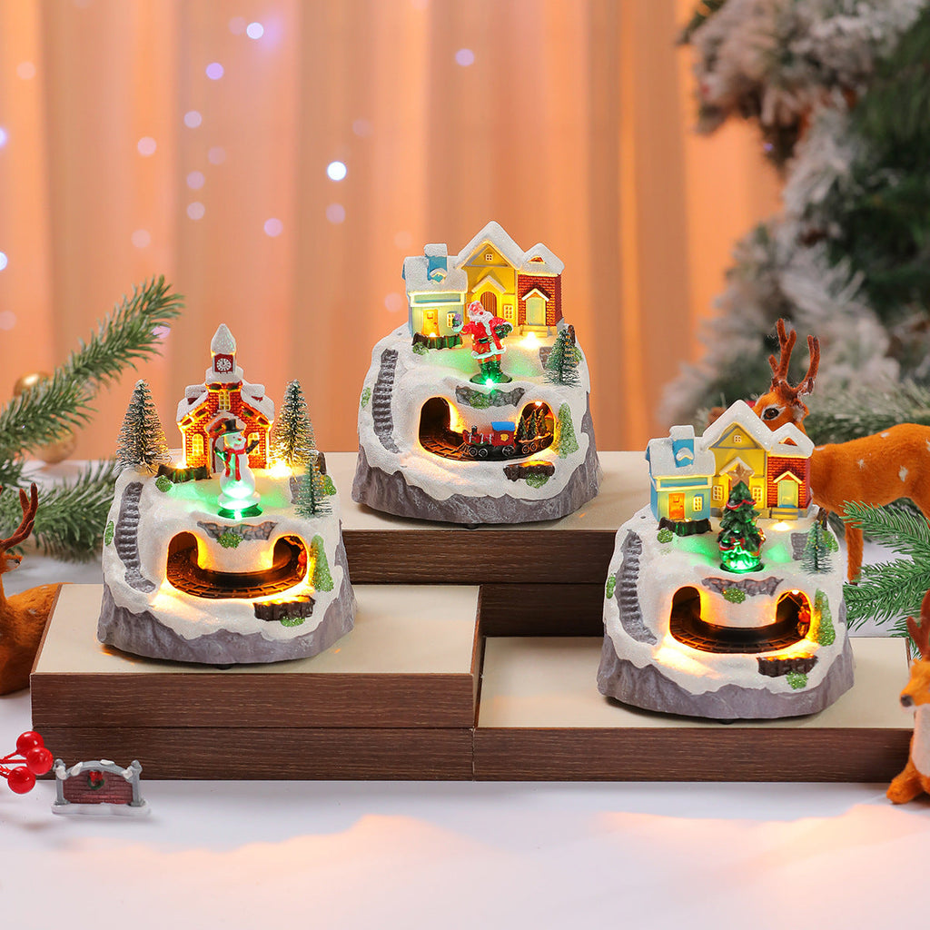 Decorative Light-Up Christmas Village Display Yeouu
