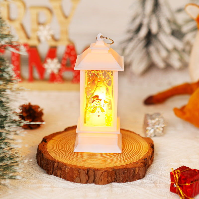Nostalgic LED Christmas lantern with movable Santa motif Yeouu