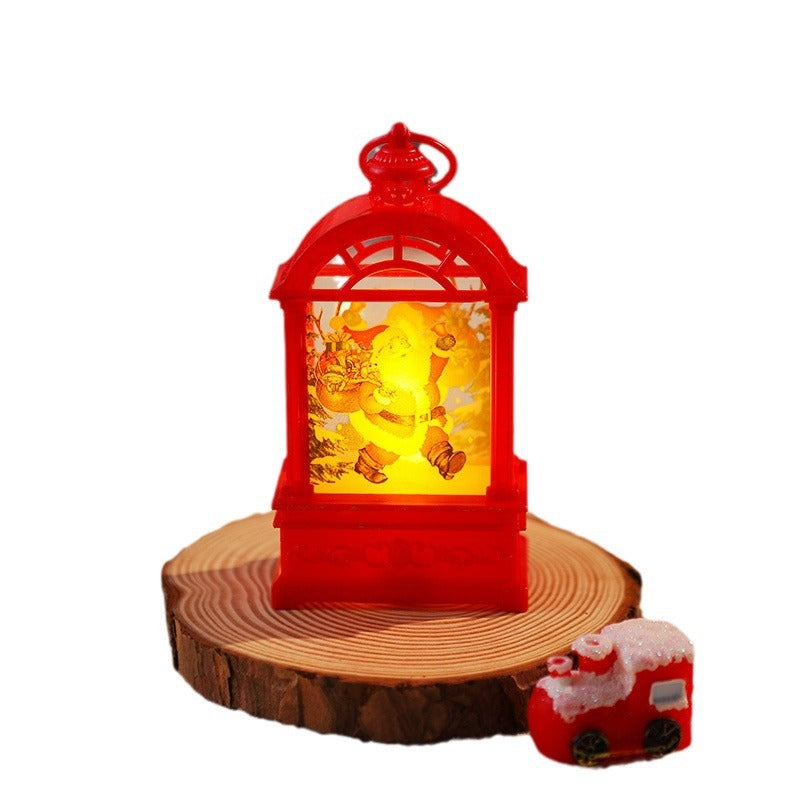 Decorative Christmas lantern with nostalgic Santa motif Yeouu