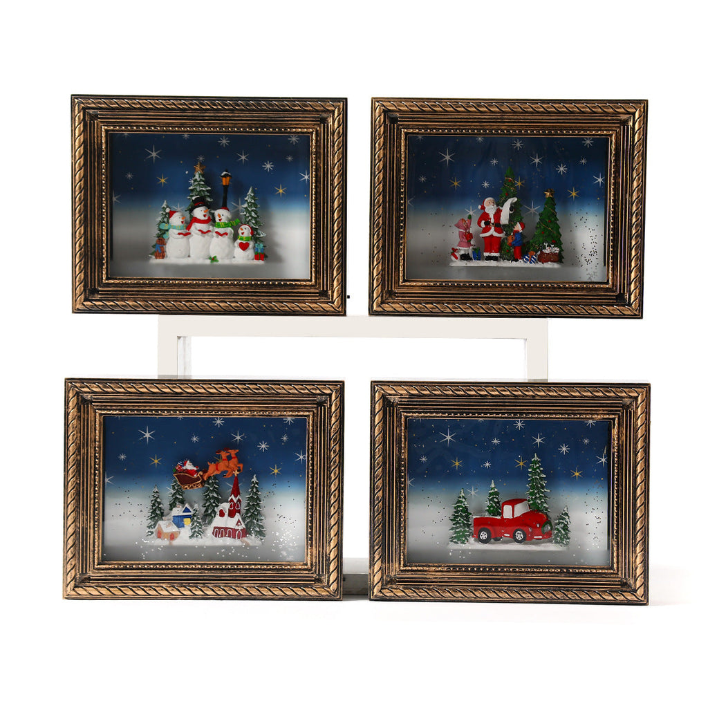 Illuminated Christmas Scene Figurine Yeouu