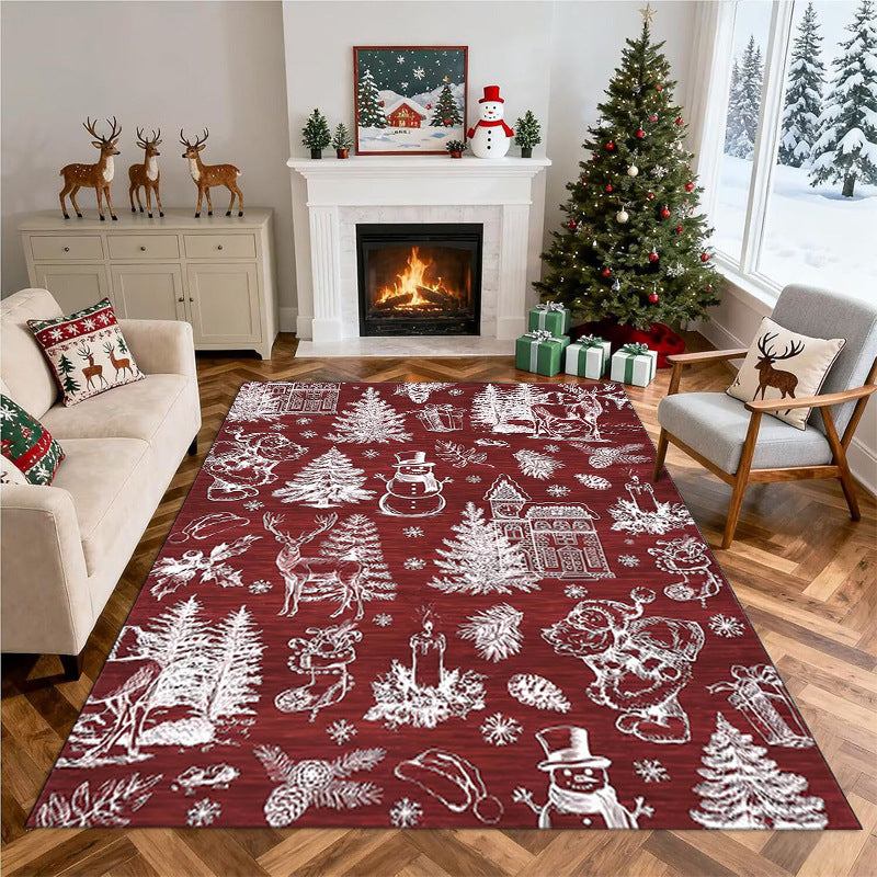 Christmas-Themed Decorative Area Rug Yeouu