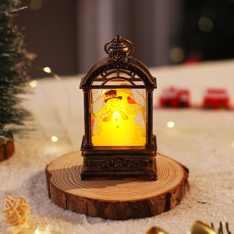 Decorative Christmas lantern with nostalgic Santa motif Yeouu