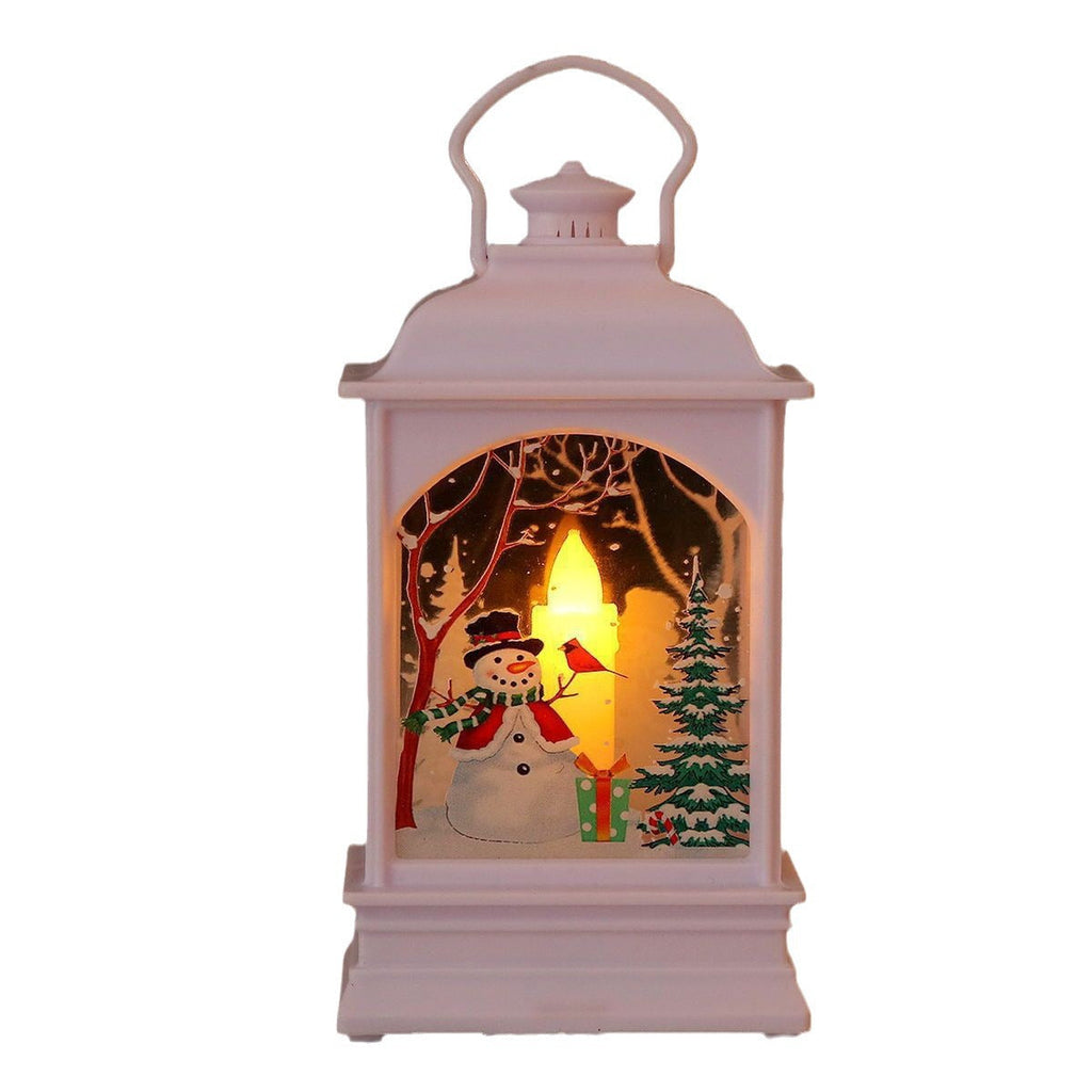 Nostalgic LED Christmas lantern with movable Santa motif Yeouu