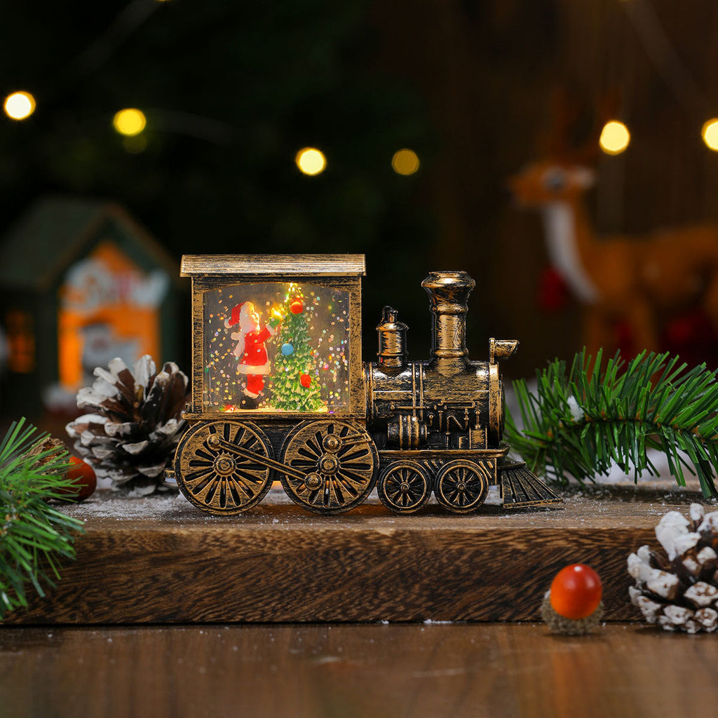 Christmas-Themed LED Light-Up Train Decoration Yeouu