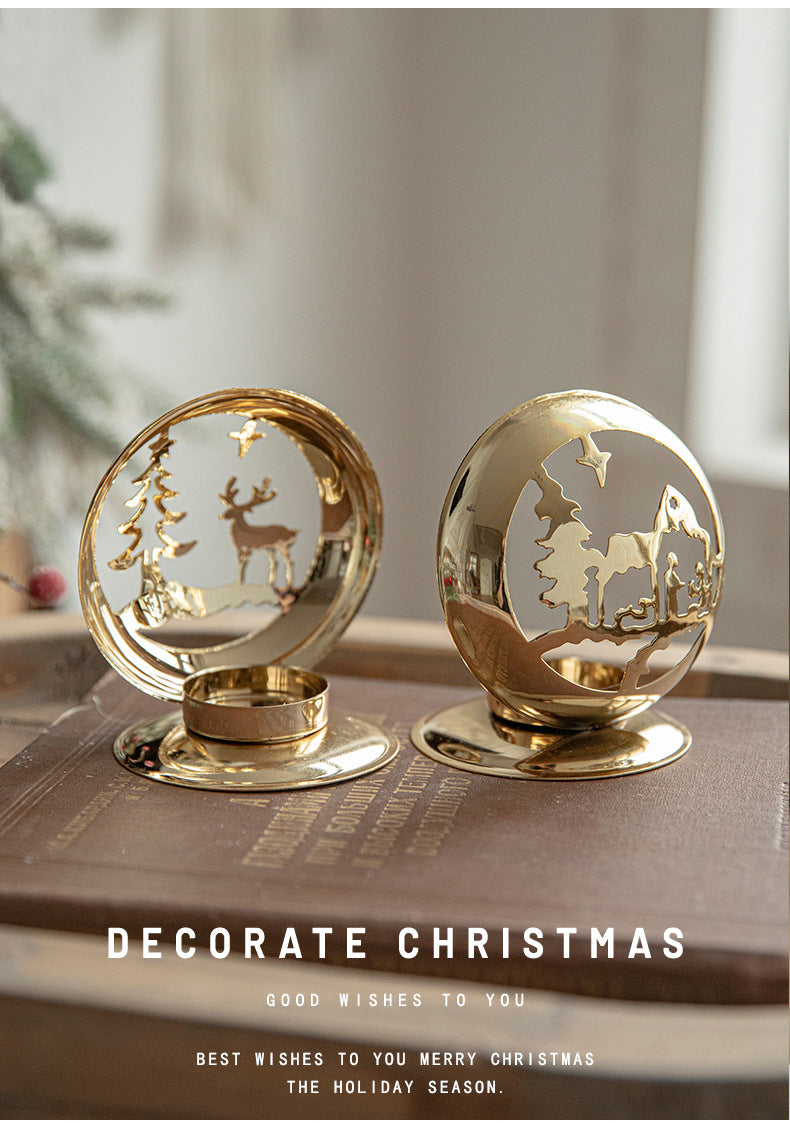 Golden Projection Iron Art Christmas Lantern