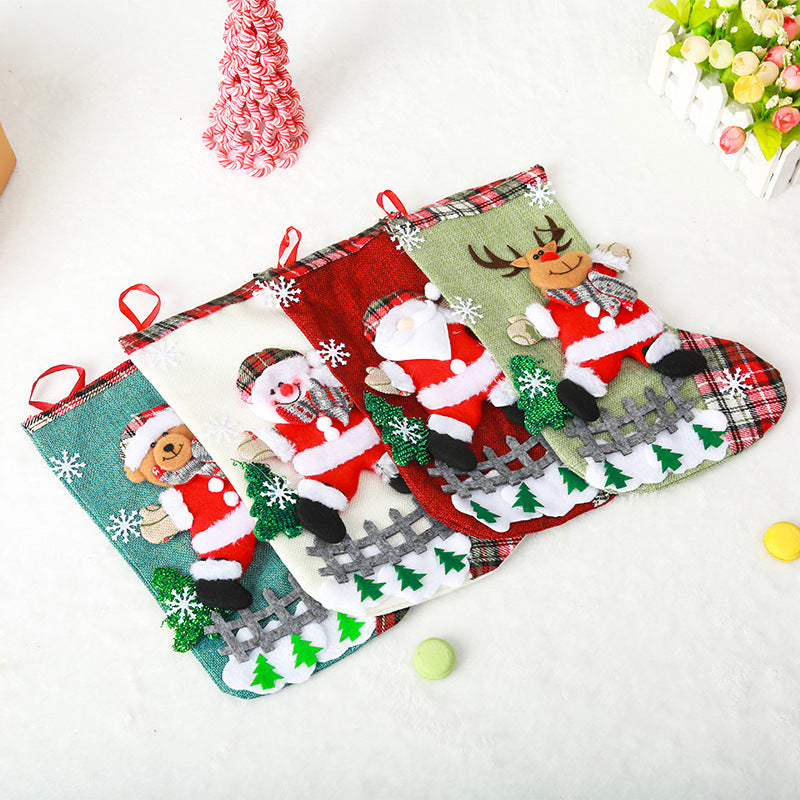 Festive Christmas stocking with cute Santa Claus motif Yeouu