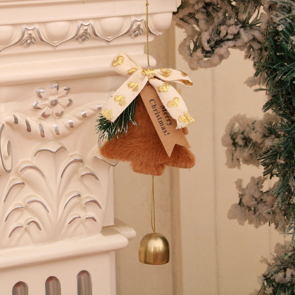 Festive Christmas Tree Ornament with Bell Yeouu