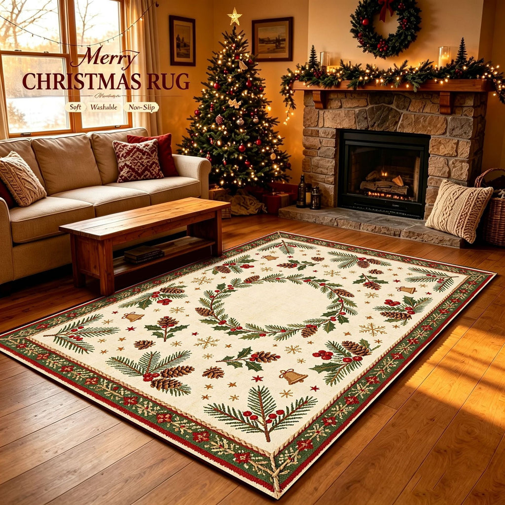 Christmas-Themed Decorative Area Rug Yeouu