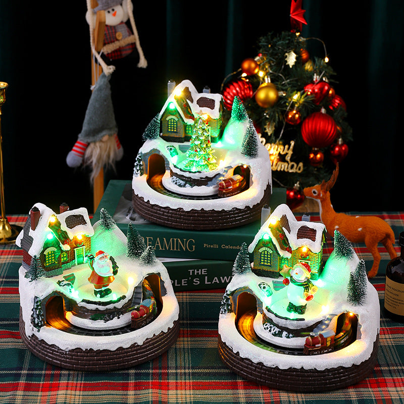 Illuminated Christmas village figure Yeouu