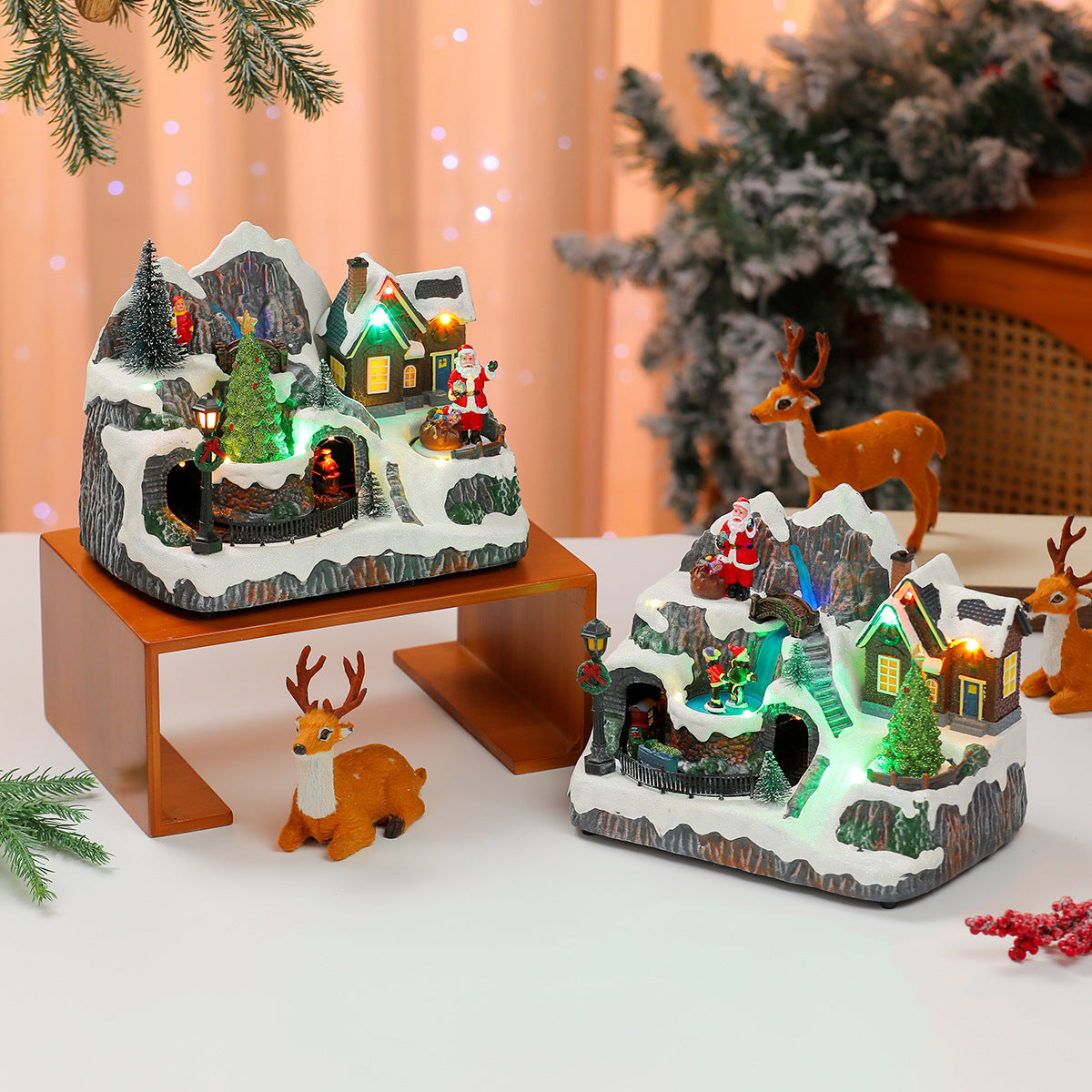 LED Illuminated Christmas Village Decoration Yeouu