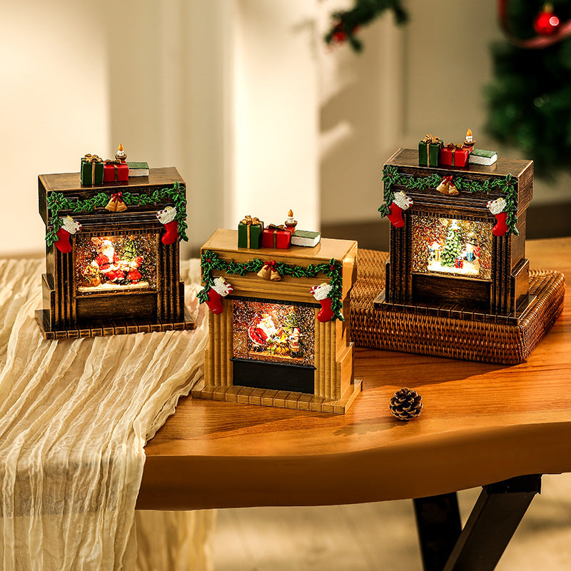 Decorative Christmas Romance Fireplace Figure Yeouu
