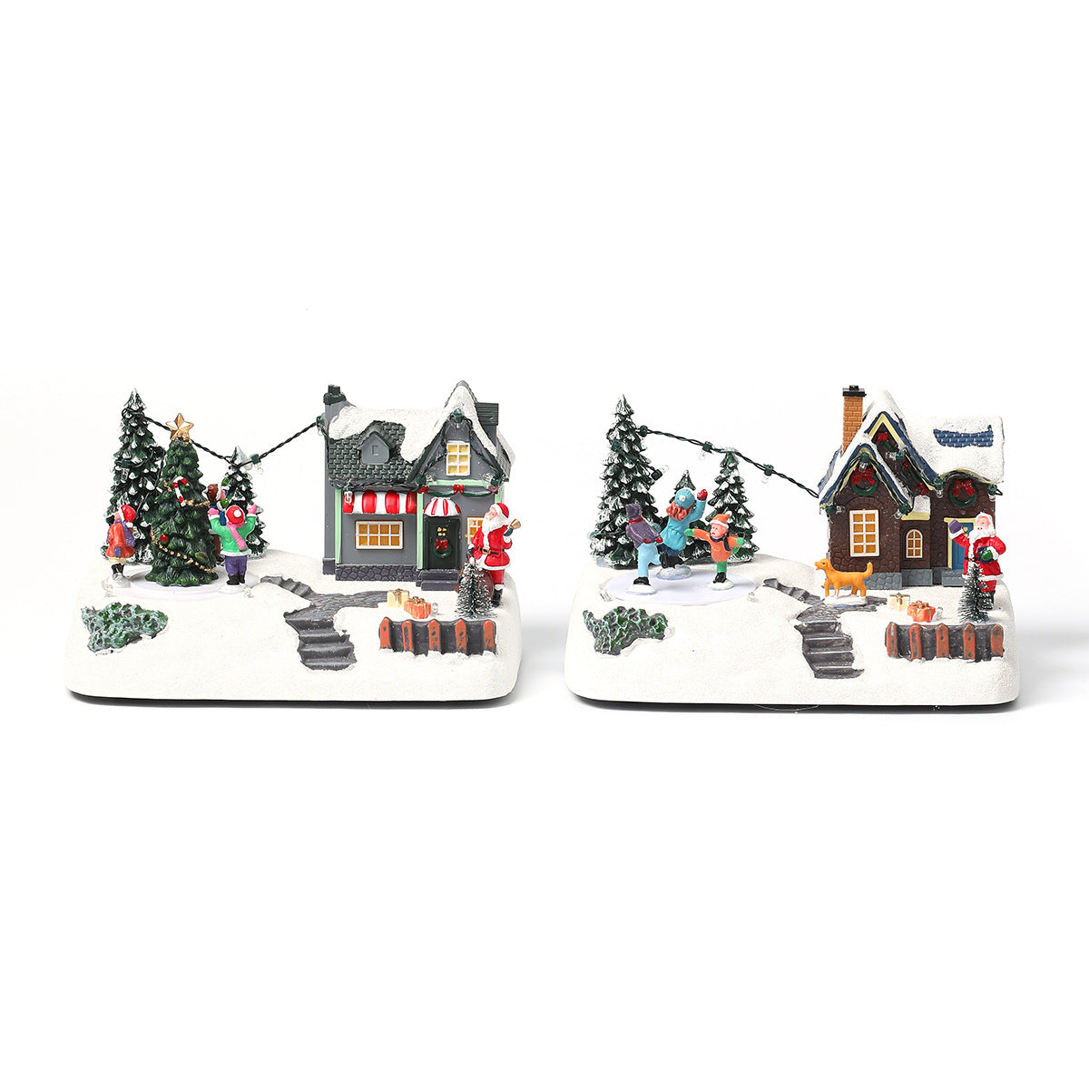 LED Illuminated Christmas Village Scene Decoration Yeouu